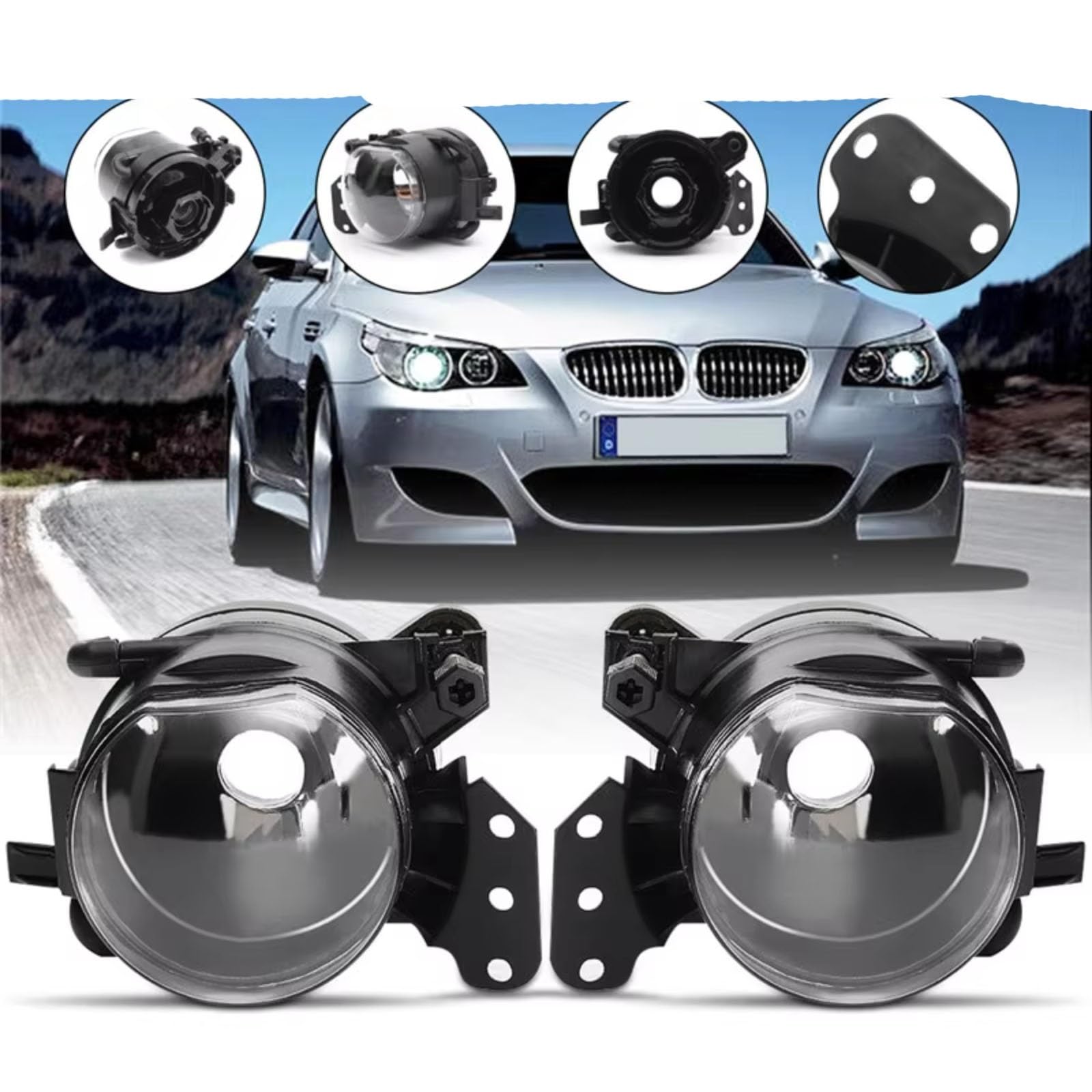 Automóvil Luz Antiniebla Compatible Con Para 530i 2004 2005 2006 2007 2 Piezas Luz Antiniebla Lente De Coche Lámpara Circulación Diurna Lámparas Delantera Conjunto