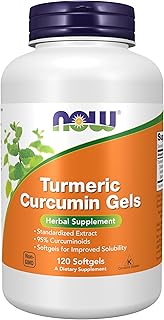 NOW Supplements, Tumeric Curcumin (Curcuma longa) Gels, Standardized Extract, Herbal Supplement with 95% Curcuminoids, 120 Softgels