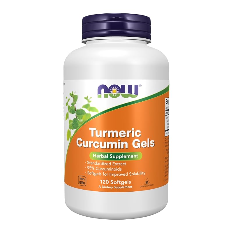 NOW Suplemento Fitoterápico de Curcumina, 95% de Curcuminoides, 120 cápsulas gelatinosas