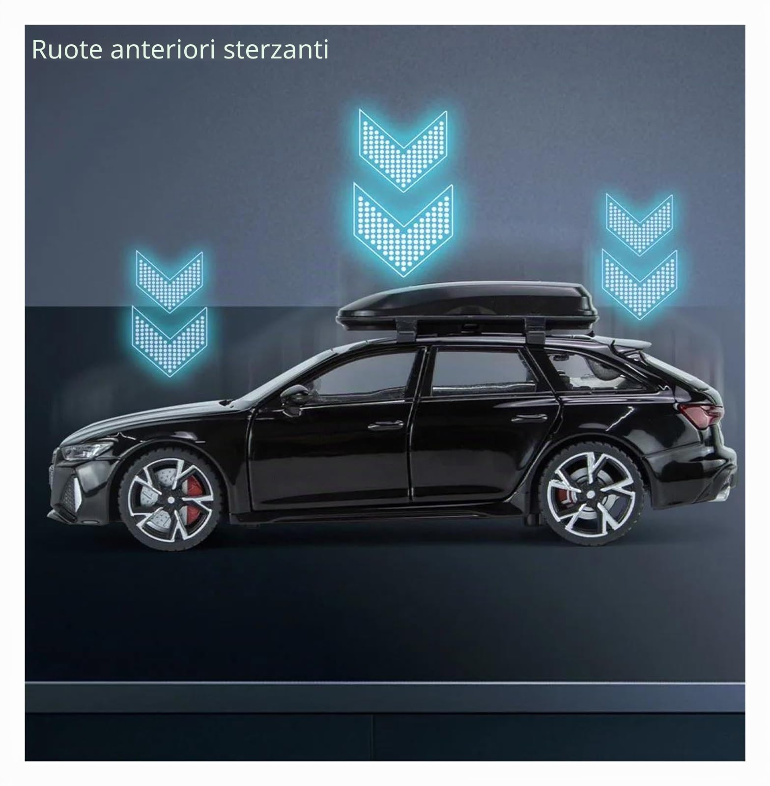 1:32 per RS6 il modello di auto con porte apribili in lega pressofusa | Con suono e luce non includere le batterie(Grey)