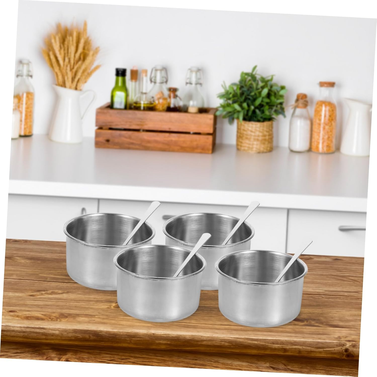 1set Stainless Steel Condiment Pot Compartment Spice Storage Jar for Kitchen Organization Easy to Use and Clean Seasoning Holder Lid
