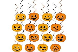 60PCS Halloween Pumpkin Party Swirls Decorations Little Pumpkin Hanging Swirls for Halloween...