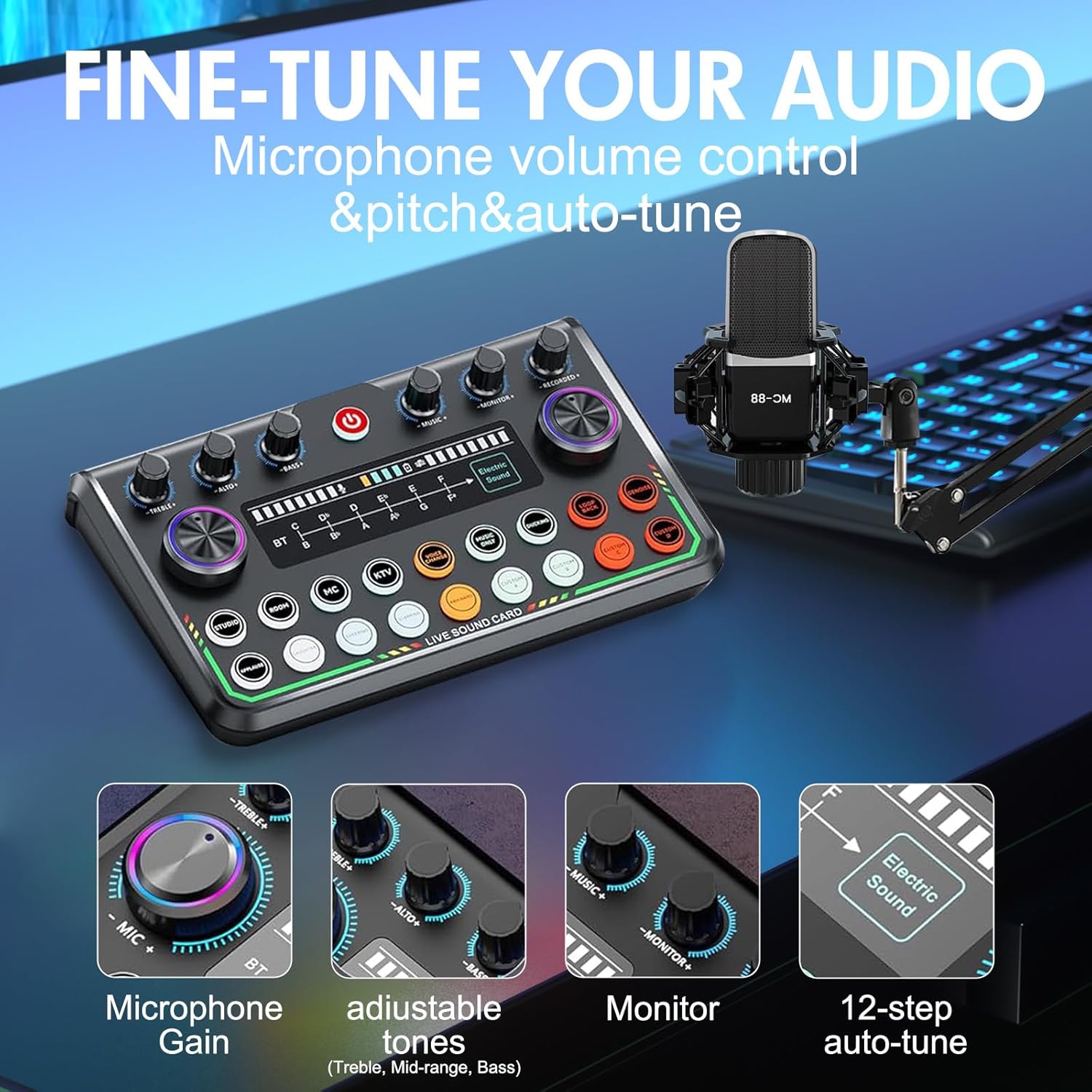ALSO GO Upgraded Podcast Microphone Bundle, Podcast Equipment Bundle, Recording Studio Equipment for Podcasting, Singing, Streaming, Gaming