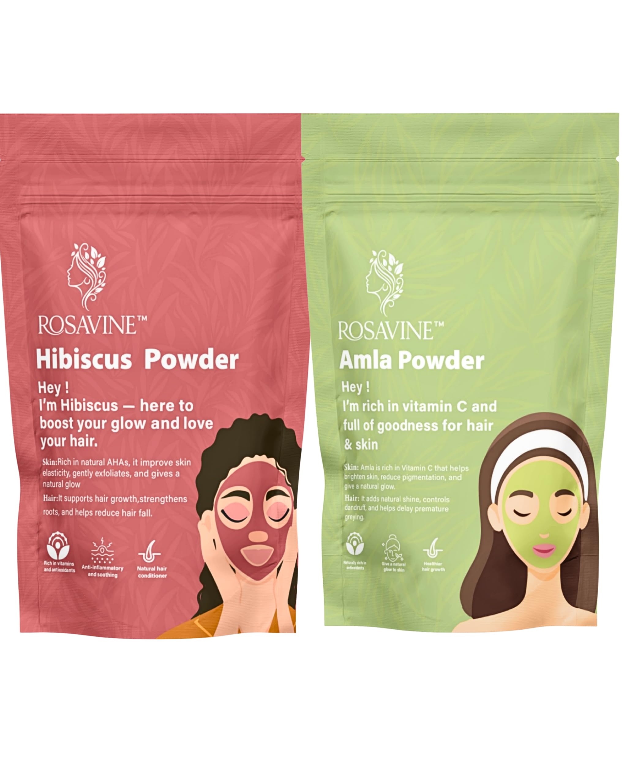 Hibiscus Powder & Amla Powder Combo Pack (100g Each) | Pure Natural Herbal Hair Care | Supports Hair Growth, Strengthens Hair & Nourishes Scalp | Total 200g-image-34