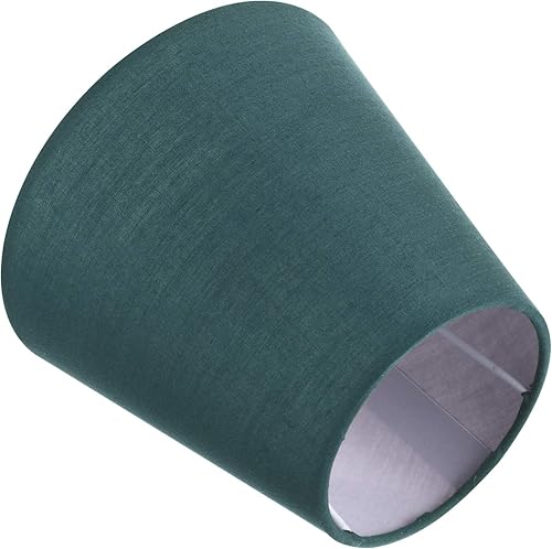 minkissy Accesorios de escritorio Pantalla de tela para lámpara de mesa y luz de pie Verde oscuro Pantalla de lámpara pequeña para el hogar Lámpara