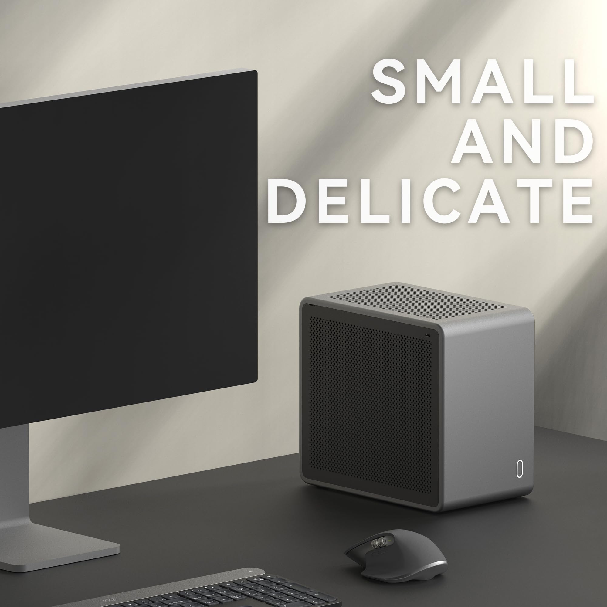 COOJ MQ6 Mini ITX Case, 8mm Unibody Aluminum Shell 6.8L Small