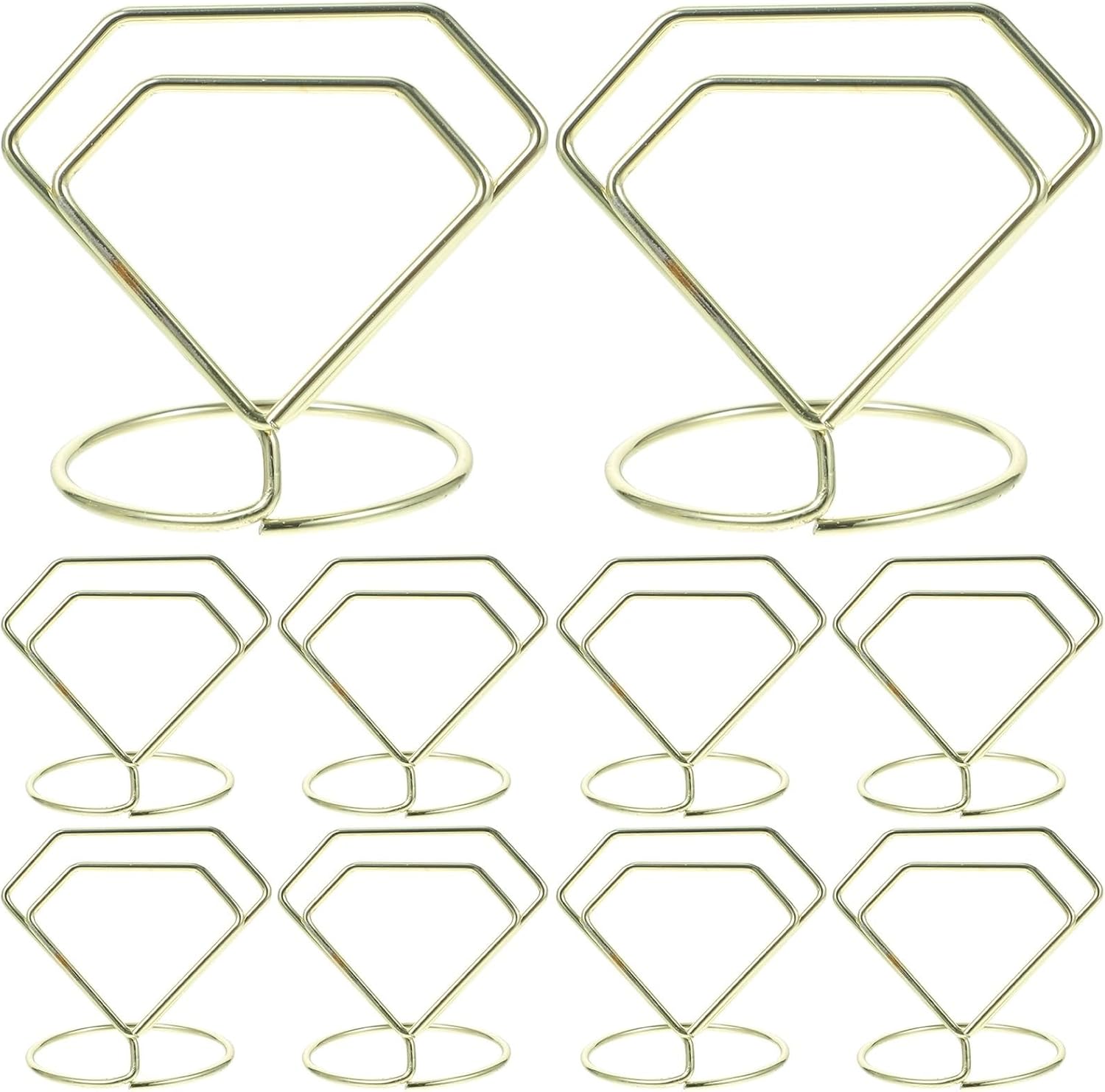 Table Number Holders 70pcs Golden Diamond Memo Clips - Metal Photo Holders for Wedding Table Numbers, Place Cards & Displays