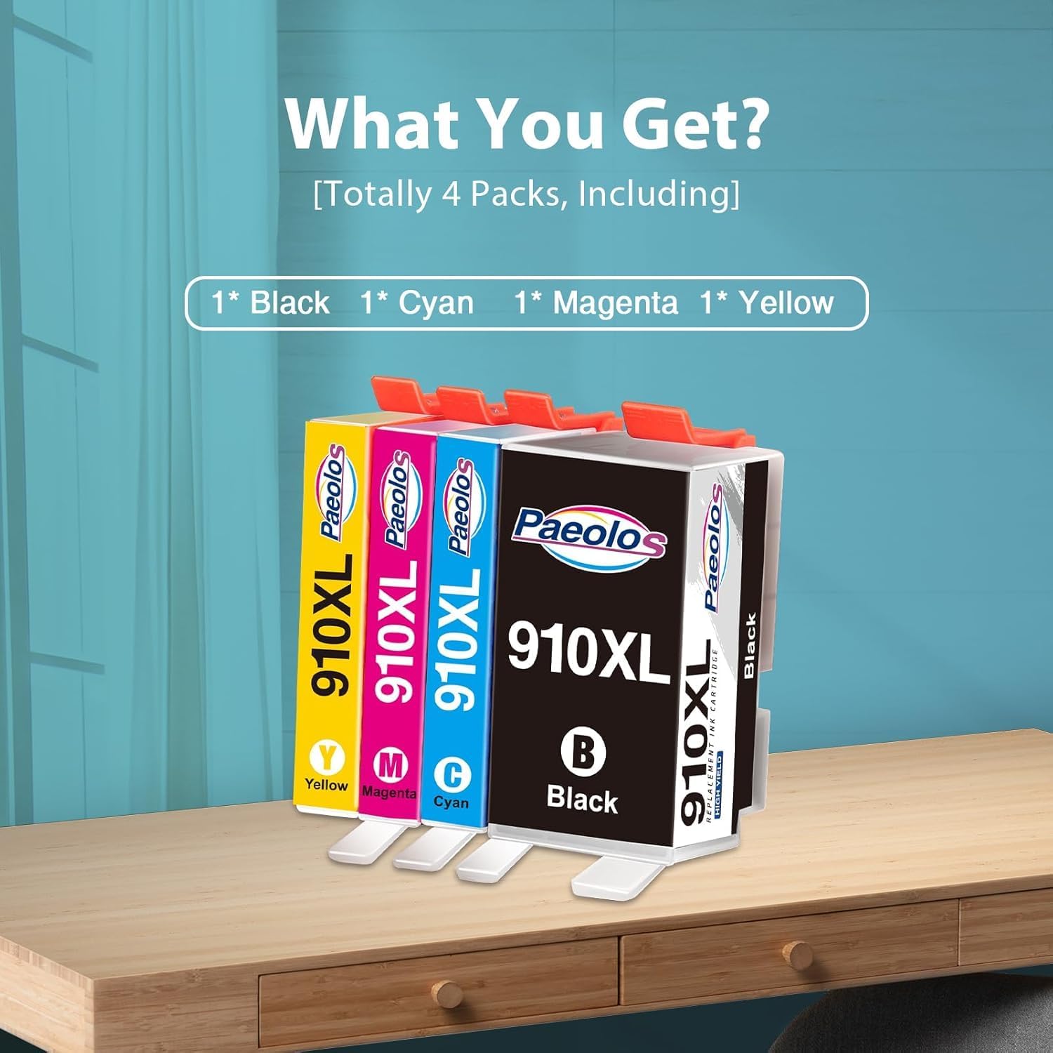 910XL Ink Cartridges for HP Printers Latest Chip Replacement for HP 910XL Ink Cartridges Combo Pack for HP 910 Ink Work for HP OfficeJet Pro 8020 8010 8035 8025 8028 8030 8015 8018 8022 Printer 910