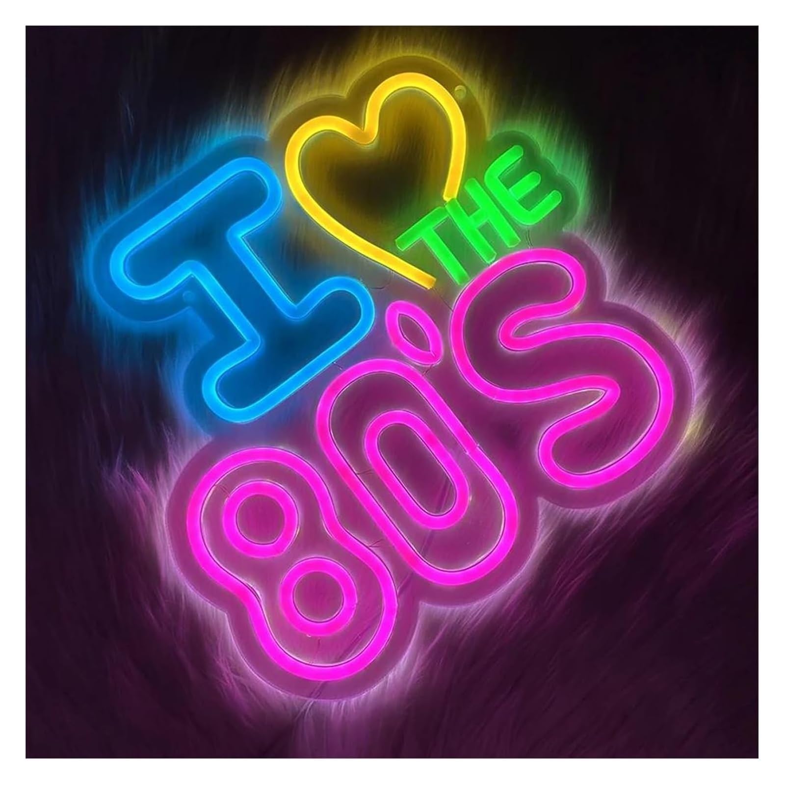 Lampada al neon rilassante con scritta I Love The 80's per decorazioni murali, insegne