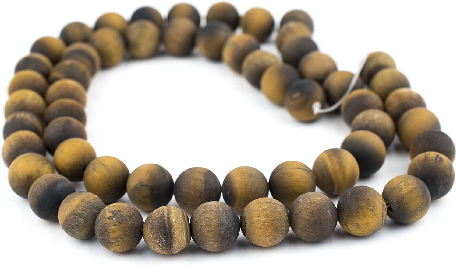 The Bead Chest Matte Tiger Eye Beads 14mm Brown Round Gemstone 15 Inch Strand