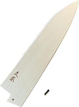 MASAMOTO Chef Knife Sheath 9.5" 240mm Japanese Gyuto Saya with Pin, Wooden Kitchen Knife Protect Cover, Japanese Natural Magnolia Wood, Made in JAPAN