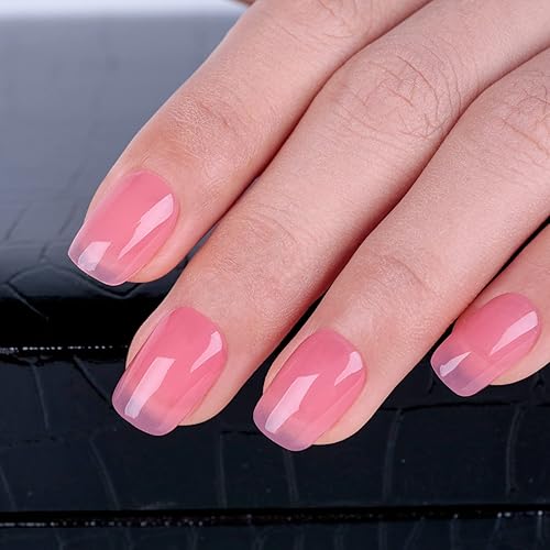 Miniatura 3 de Imtiti Esmalte de uñas de gel rosa transparente, 0.5 onzas líquidas, color rosa gelatina, translúcido UVLED, esmalte de gel para bricolaje, manicura