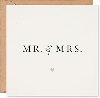 Hochzeitskarte mit Herz-Motiv – Mr & Mrs – Glückwunschkarte, Hochzeitsgeschenk für Brautpaar & Geldgeschenk zur Hochzeit, quadratische Klappkarte 15×15 cm mit Umschlag, für Männer, Frauen & Paare