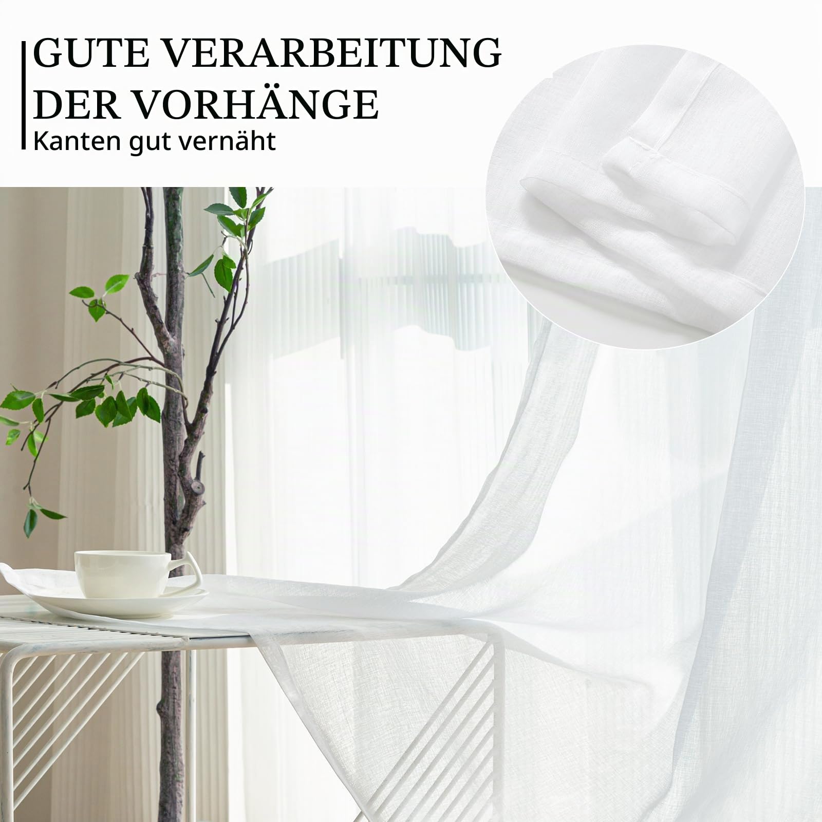 Softalker Vorhang 250 cm Lange Gardinen mit Kräuselband und Vorhänge Schlafzimmer Modern 300 cm Extra Breit Raumtrenner Vorhang Weiss Schlaufenschal 1 Stück Fertiggardine Gardine für Schienensystem