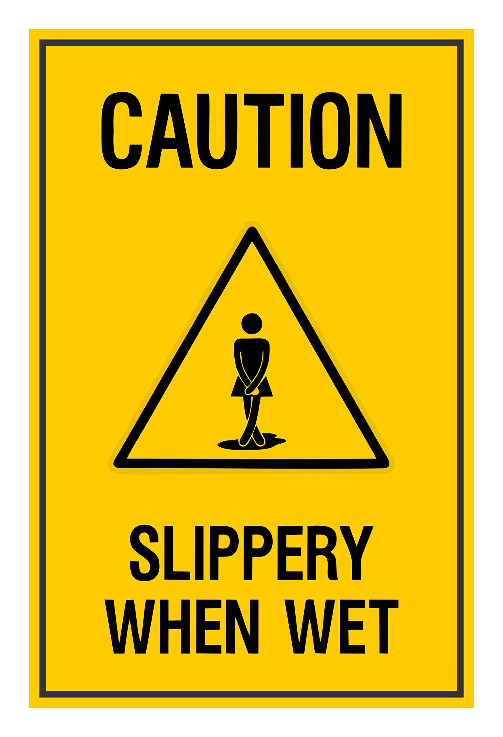 Coromandel Printers Caution Slippery When Wet Sign Sticker Poster- A002 for Office, Mall, Hotel, Hospital, Restaurant and Labs Pack of 1