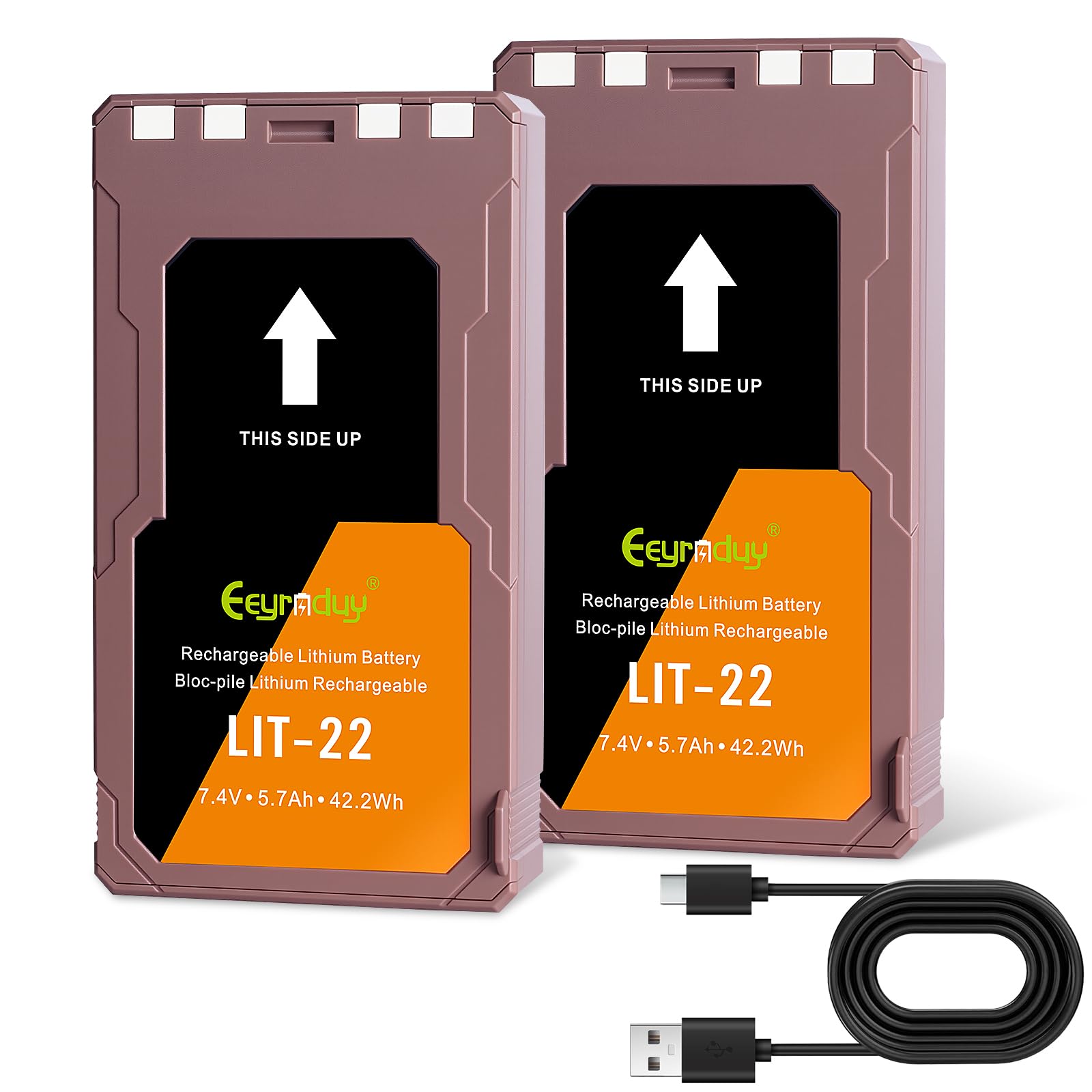 Photo 1 of -22 Rechargeable Lithium Battery Pack (7.4V, 5.4Ah) for Cellular Trail Cameras, Compatible with Flex Series Flex-M, Flex-S, Flex-Plus, Flex-G36, with Type-C Charging Cable (LIT-22) (Pink)