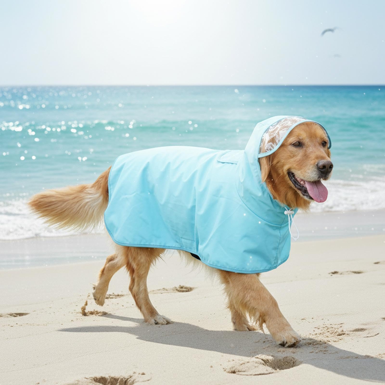 predolo Poncho pour Chien Veste Pluie Imperméable avec Capuche Réglable Matière Légère Adaptée Chiens Idéal pour sous La Pluie Promenade, 9XL