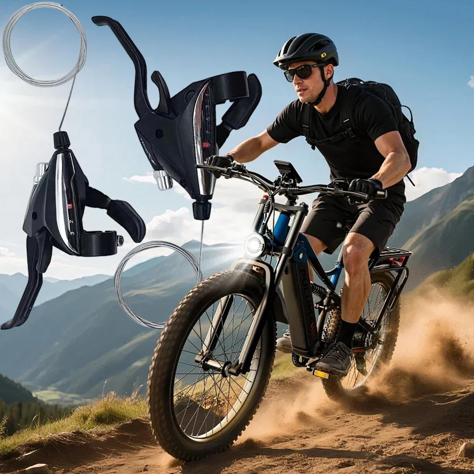 Cambio a 9 velocità, parti di ricambio in lega di alluminio, 1 paio di leve per freno a sinistra e destra, per bici pieghevole, per strada, pendolarismo, turismo, fitness, allenamento
