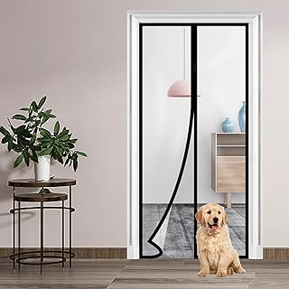 Transparent Insulated Door Curtain，Skloopearg Magnetic Thermal Door Screen Auto Closer Fits Doors Up to 36" x 82", to Keep Warm in Winter Cool in Summer for Air Conditioner Room, Kitchen, Bedroom