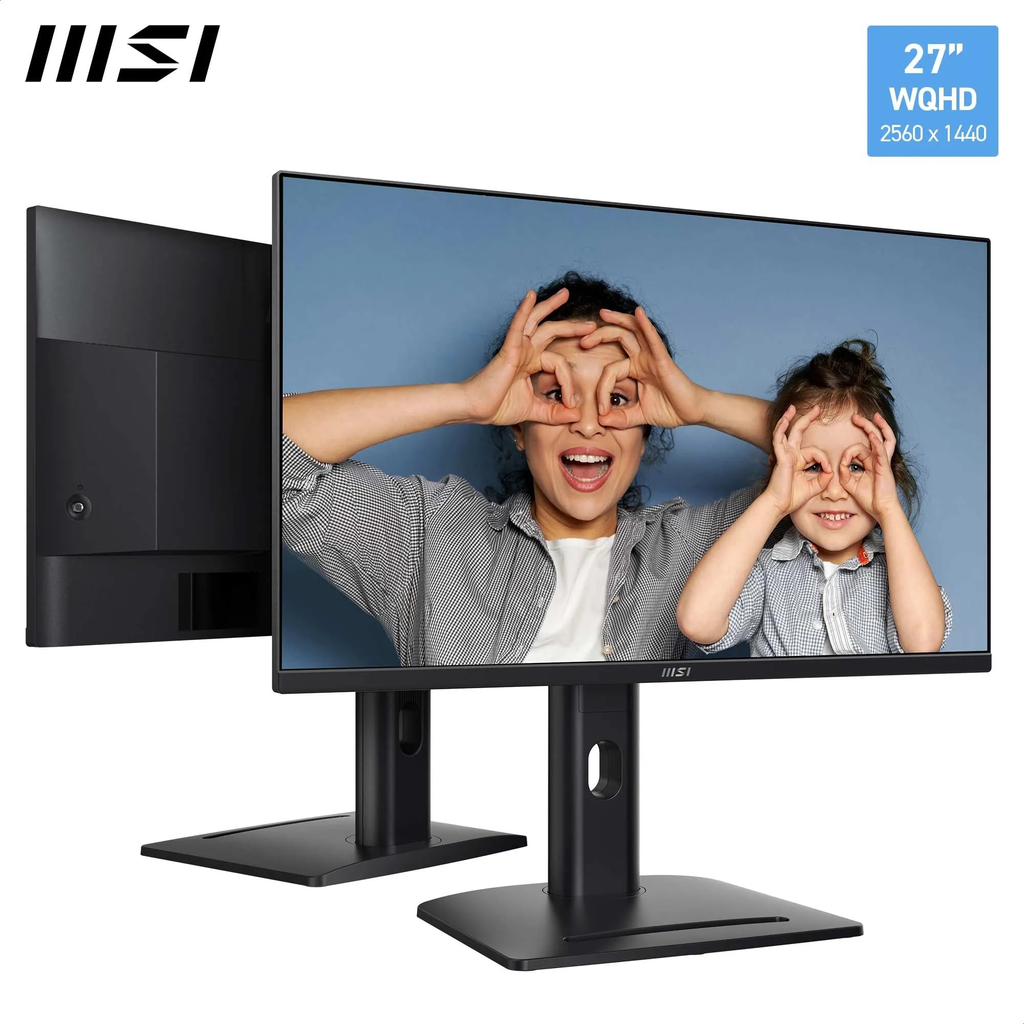 MSI Pro MP275QPG Monitor Profesional WQHD de 27", Panel IPS de 2560 x 1440, 100 Hz, Montaje VESA, adaptative Sync, Ajustable en 4 direcciones, HDMI 2.0b, Negro