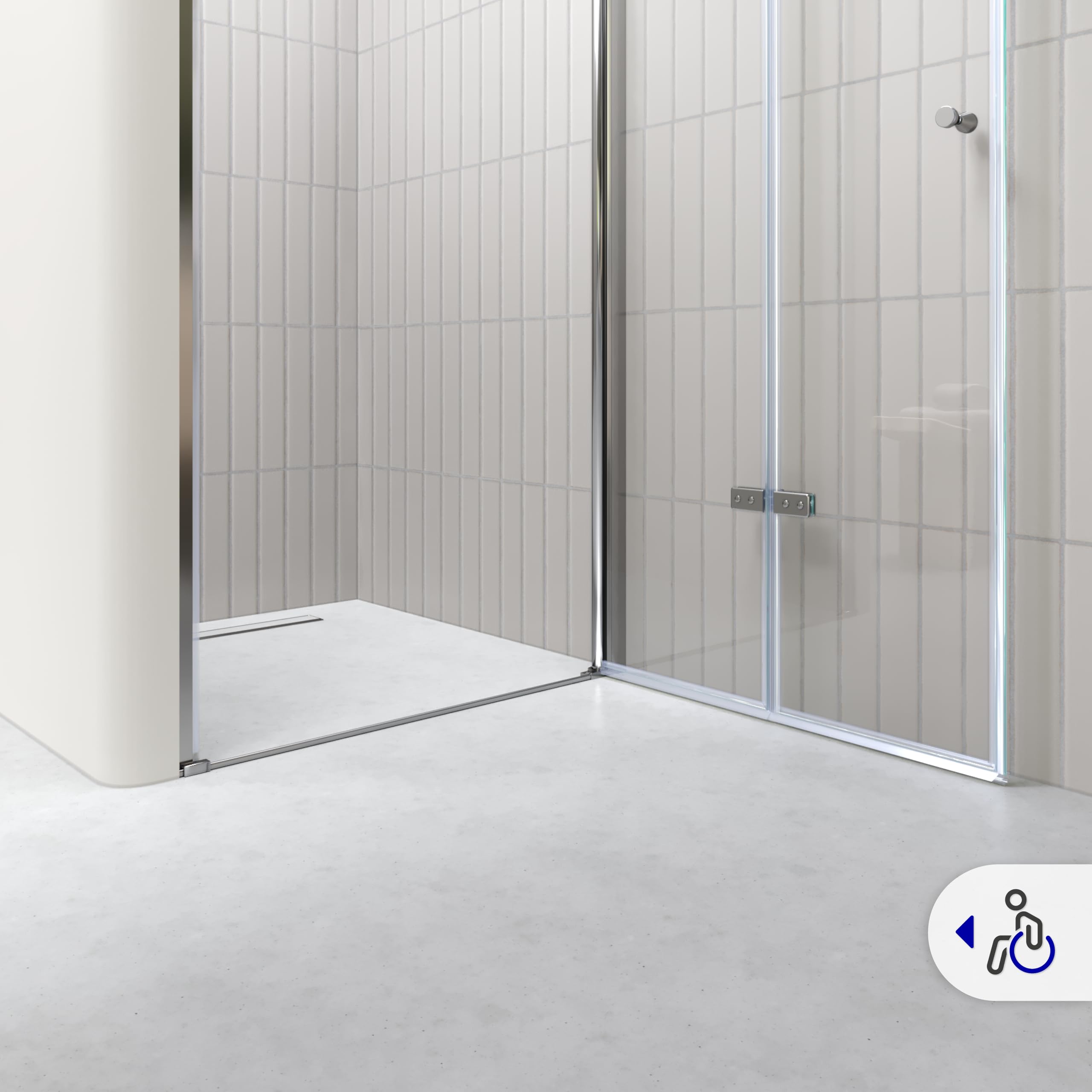 Mampara de ducha puerta plegable rango de ajuste de 68-71,5 cm altura: 195 cm de vidrio transparente templado de seguridad de 6mm perfiles de aluminio chrome – DK822