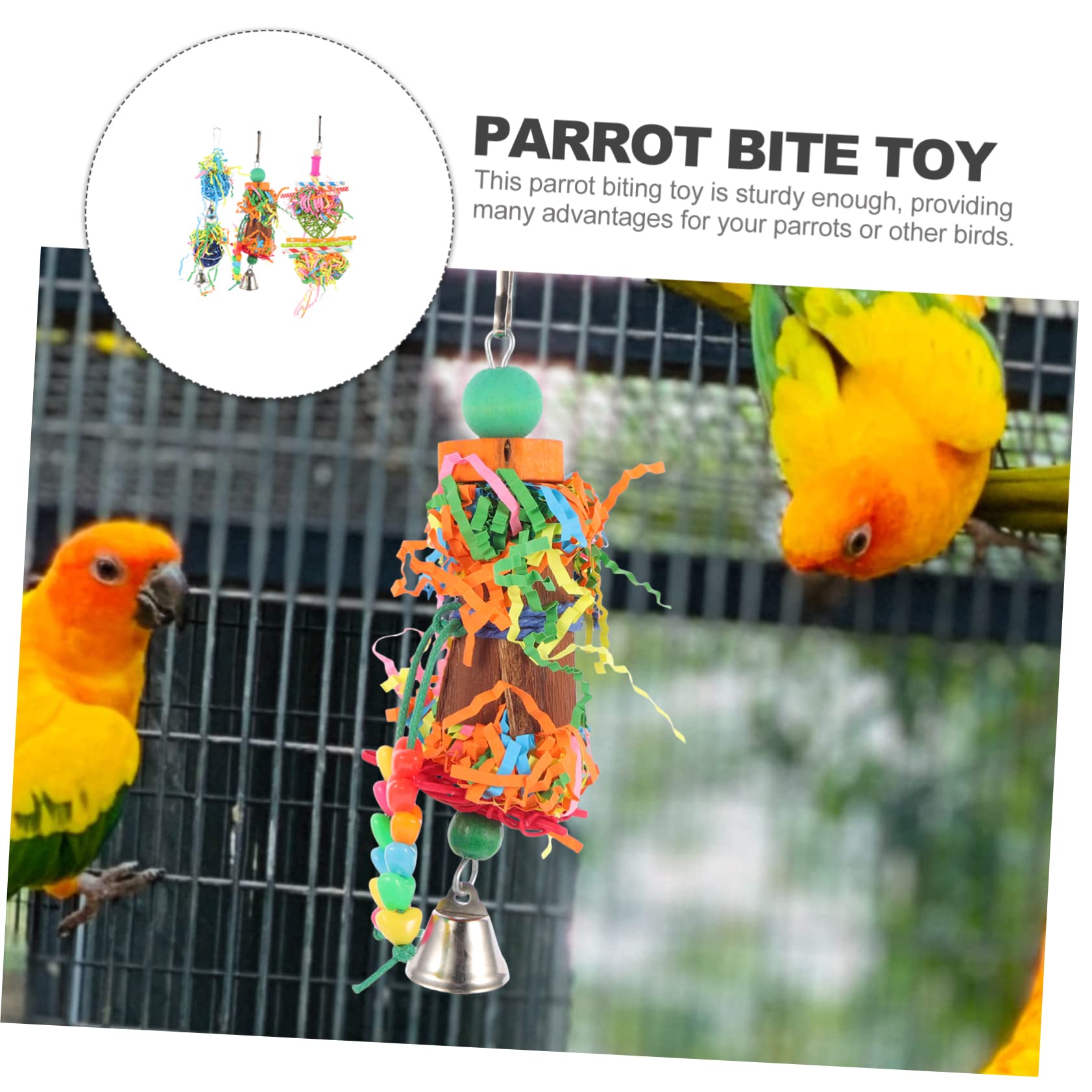 POPETPOP 20pièces Jouet à Mâcher pour Oiseaux Accessoires De Cage pour Perroquets Jouet Amusant Et Naturel pour Inséparables Et Calopsittes Couleurs Aléatoires