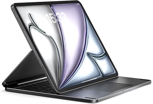Brydge MAX 13.0 iPad Keyboard Case with Trackpad for iPad Pro 12.9-inch 3rd-6th Gen & Air 13-inch M2 & M3 | Aluminum Backlit Keyboard, 270-Degree Hinge | Carbon Gray Chrome
