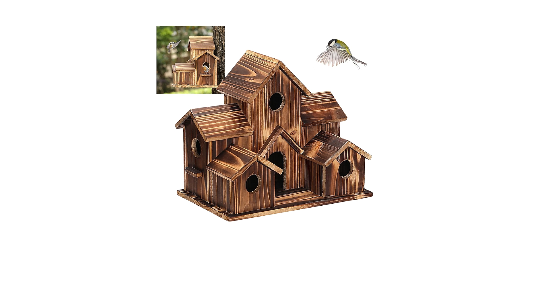 Amazon.co.jp: 鳥 巣箱 吊り下げ 大型 屋根付き 木製 野鳥用巣箱