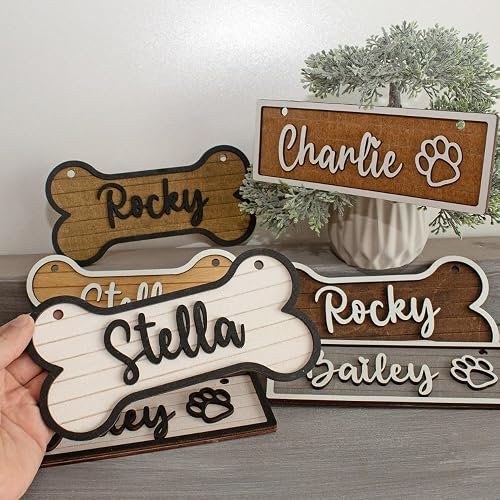 Letrero personalizado de jaula, letrero de perrera de perro, etiqueta de madera personalizada para mascotas