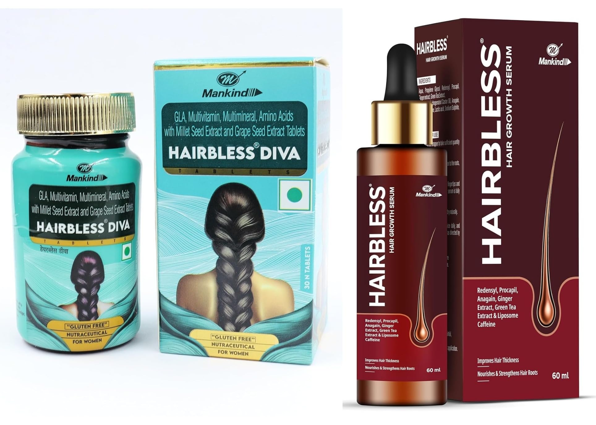 Diva Hair Growth Combo: Women’s Nutraceutical (30 Tablets) & Hair Growth Serum (60ml) with Redensyl, Procapil & Anagain for Thickness & Root Strength-image-23