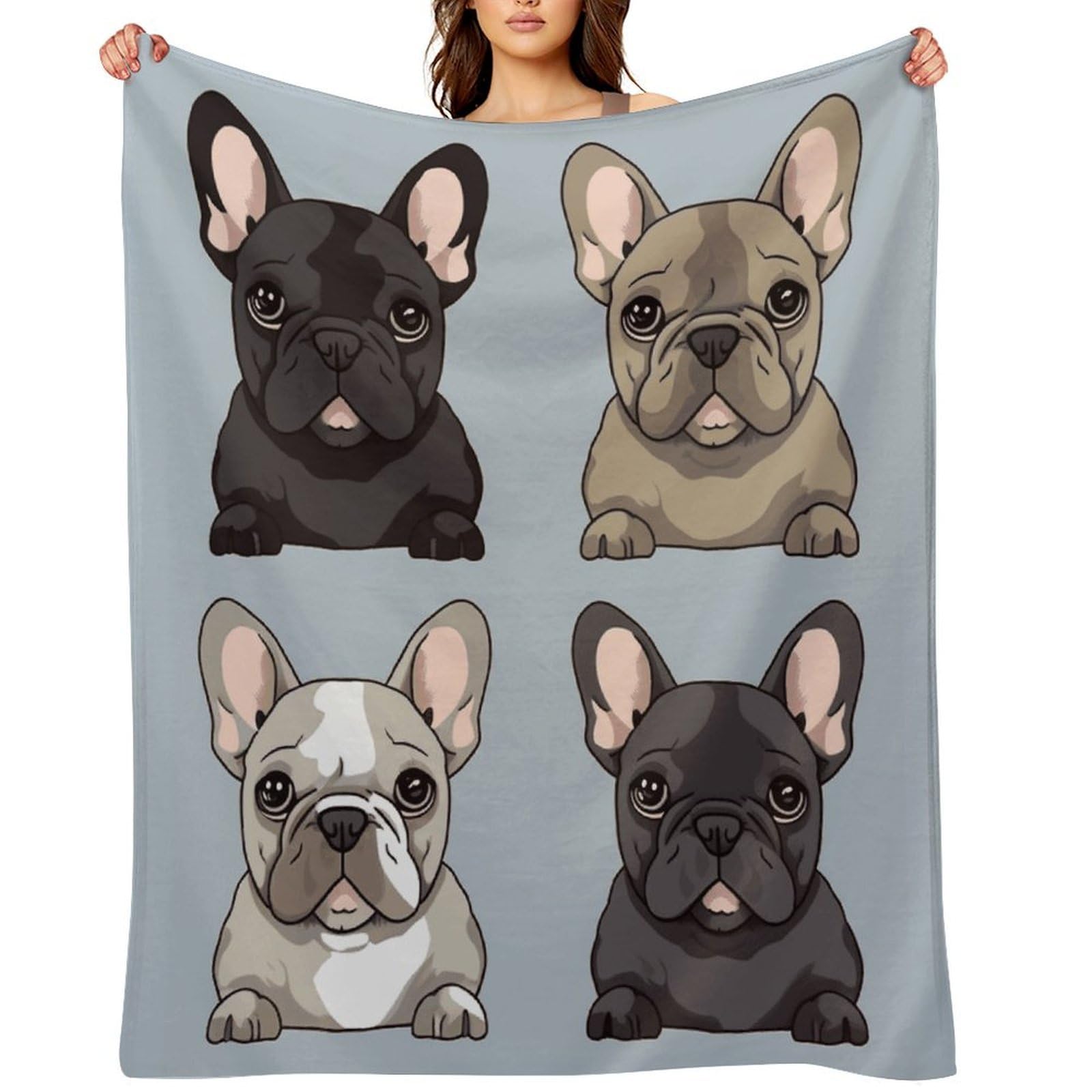 Fekiloot Style French Bulldog Throw Blankets Camping Blanket60 X80