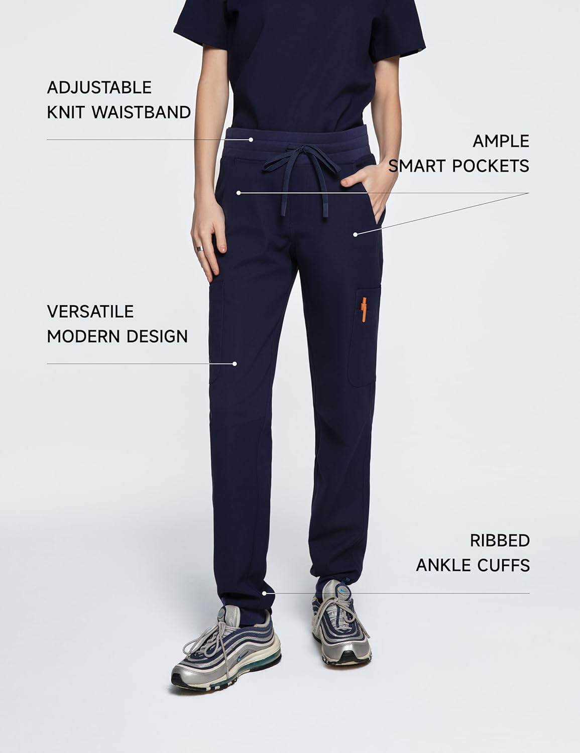 Acadia Cecily Cargo Jogger Scrub Pants for Women - Classic Fit, 8 Pockets, High Performance, Versatile Design