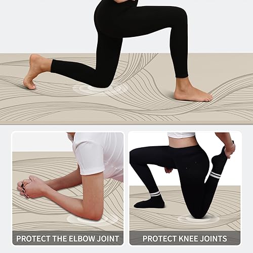 Miniatura 7 de Tapete de yoga grande de 72 x 36 x 0.4 pies, ancho extra y grueso, cómodo, antideslizante, ideal para todo el suelo, para estirar, estudio de yoga