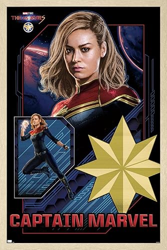 Miniatura 7 de Trends International Marvel The Marvels - Póster de pared de Capitán Marvel, 34 pulgadas de largo x 22.4 pulgadas, versión enmarcada en blanco