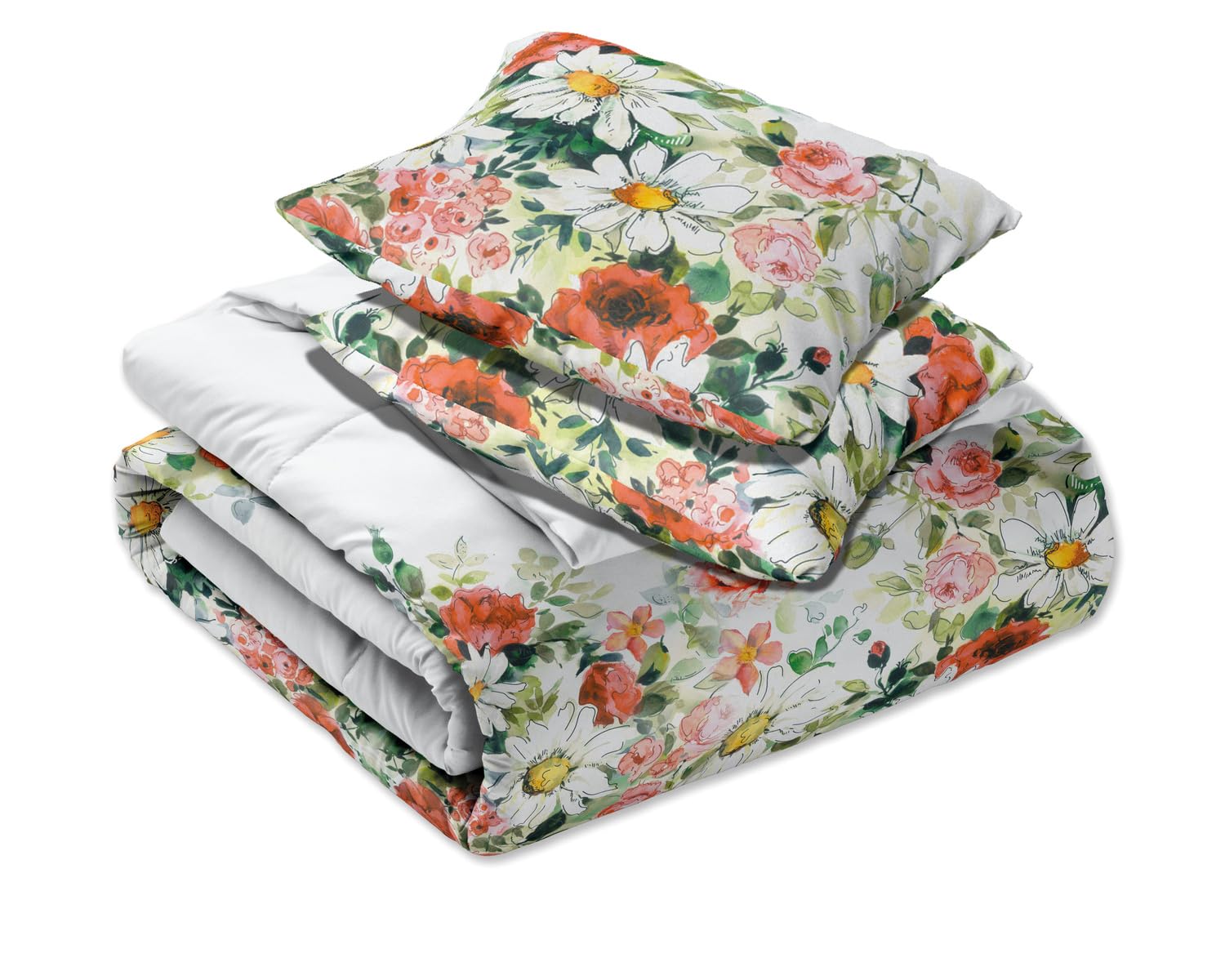 Euromat Set di biancheria da letto, copripiumino in 100% cotone (Nobile 017 raso Premium, 220 x 200 cm + 2 x 70 x 80 cm)