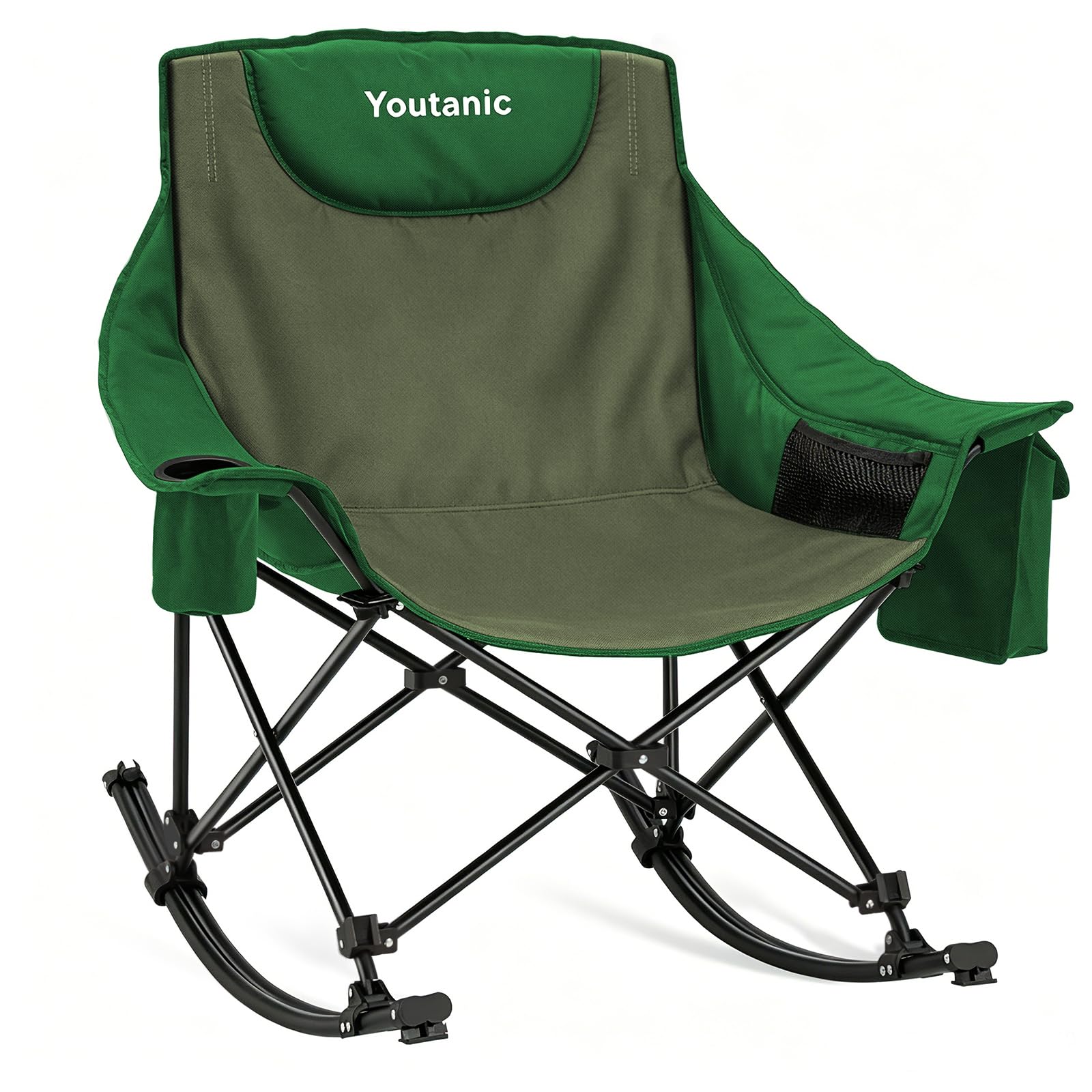 Youtanic Oversized Folding Rocking Camping Chair, Up to 400lbs