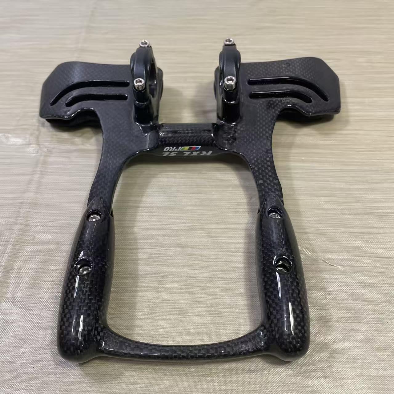 Accoudoirs Aérodynamiques (aero Bars) Pour Vélo De Triathlon/contre-la-montre - Fibre De Carbone 3K Brillant Bleu, Longueur 340 Mm - 3