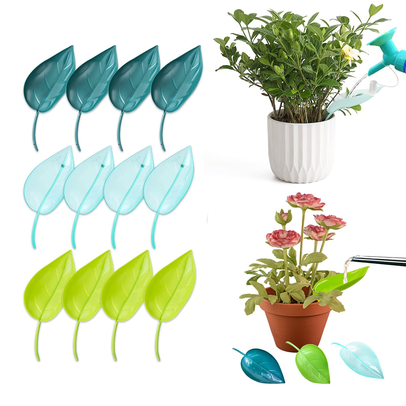 KASTWAVE Plant Pot Watering Device Set, Plant Pot Irrigation Watering Drip Devices - Pots Watering Planter Insert for Indoor Plants,House Plant - Plant Watering Spikes Funnel (18 Pcs)
