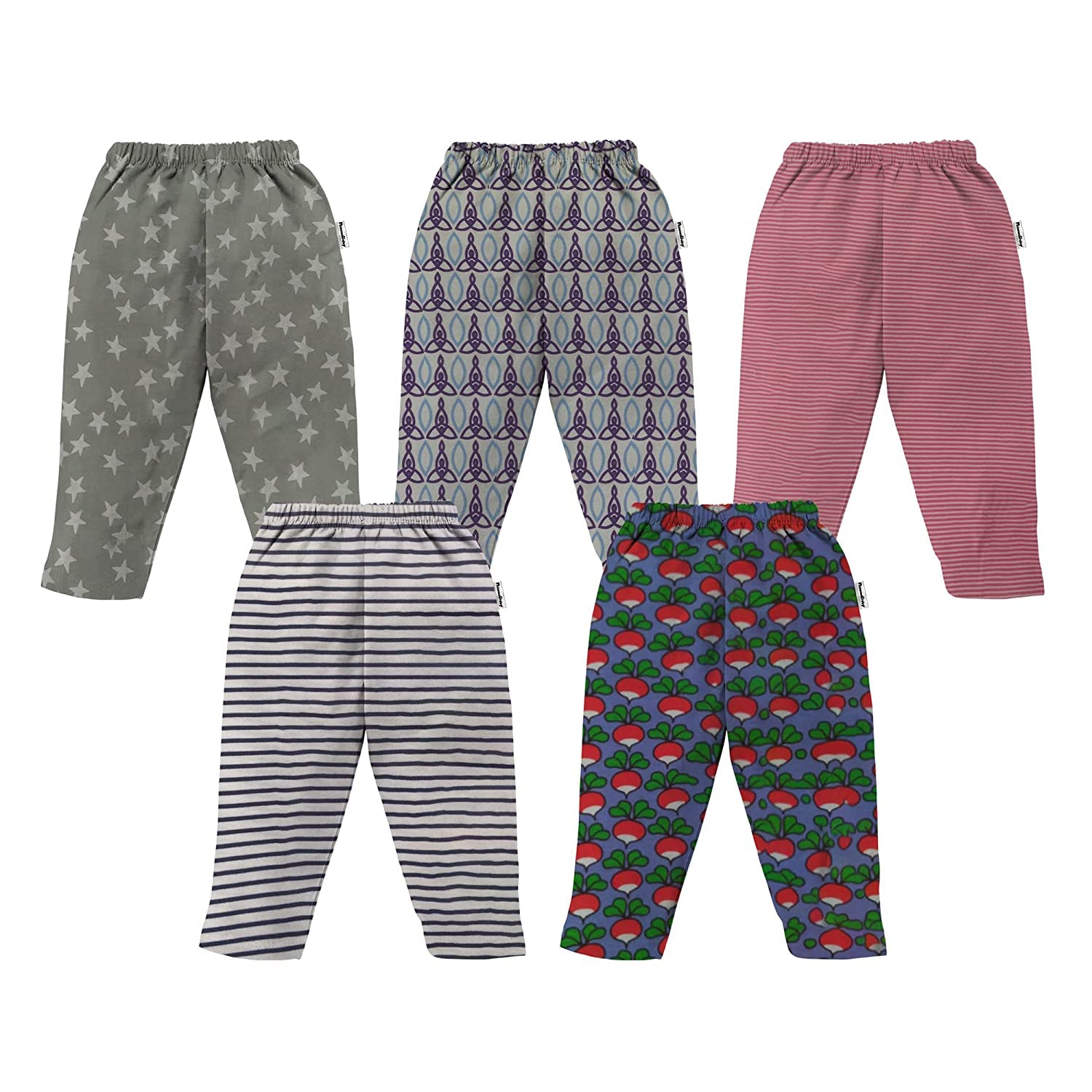 NammaBaby Girl's Cotton Printed Pyjama Pant Leggings Assorted Regular (Multicolour, 5-6 Years) 3
