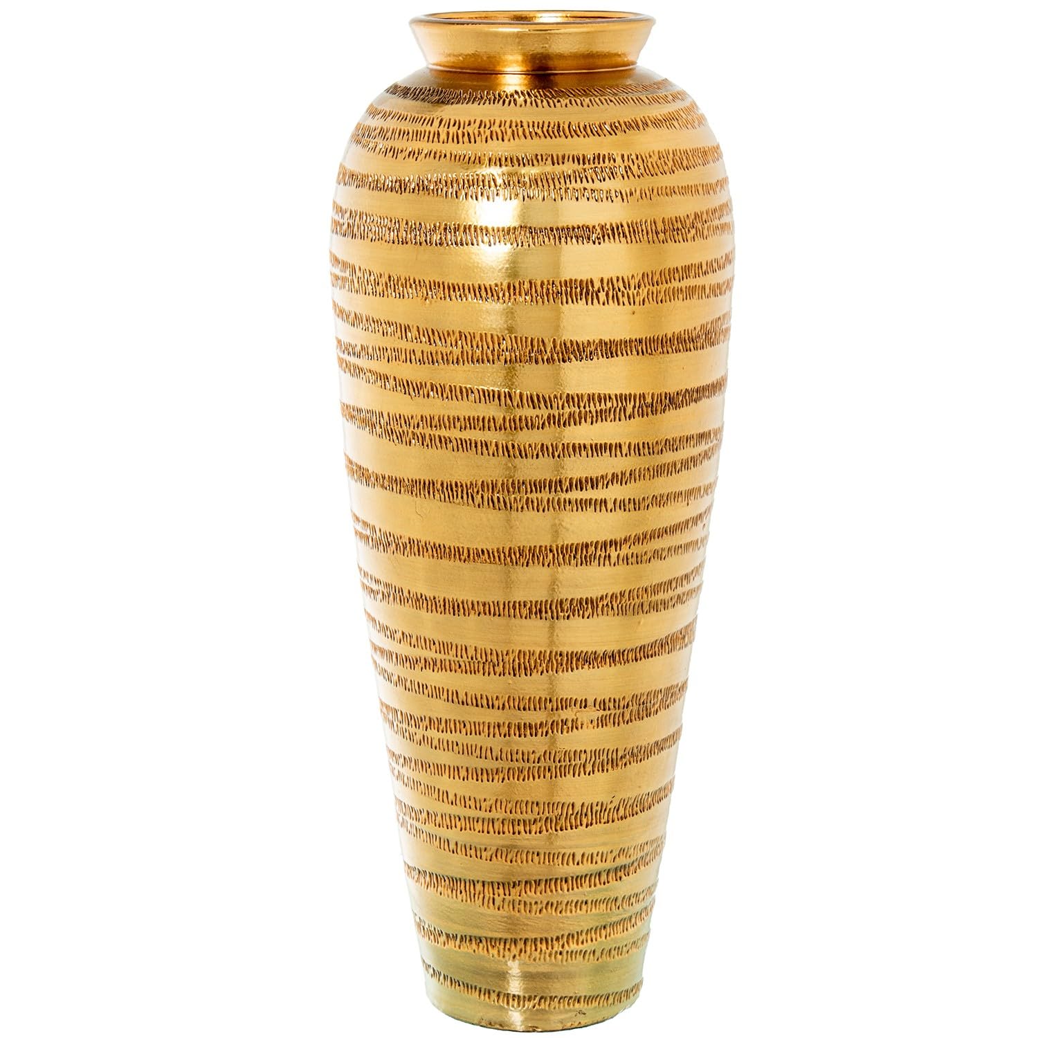 Vase de sol en céramique doré sublimer l'angle de votre salon