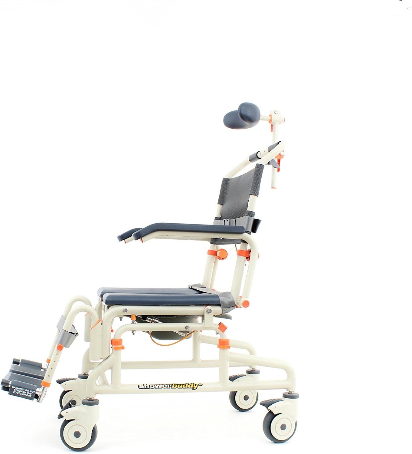 ShowerBuddy SB3T Roll in Bath Shower Commode Chair with Tilt | Adjustable Height With Swing Away Footrests and Armrests | Perfect Mobility Companion for Elderly & Patients