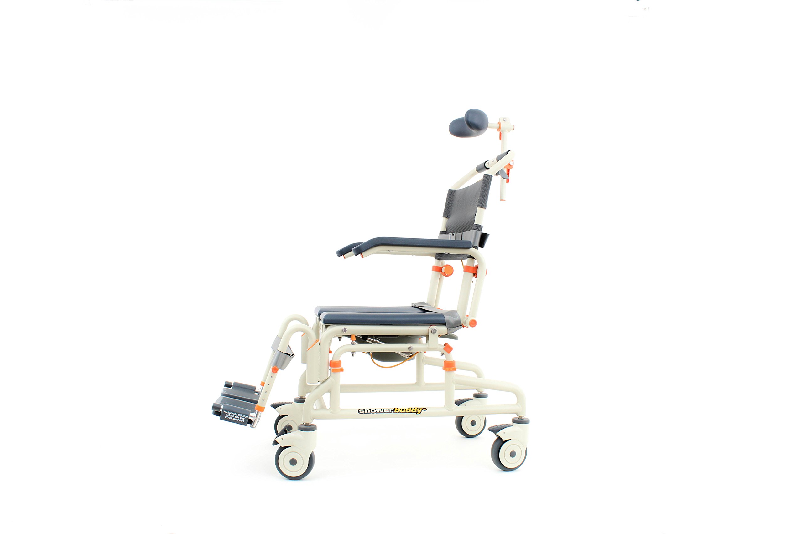 ShowerBuddy SB3T Roll in Bath Shower Commode Chair with Tilt