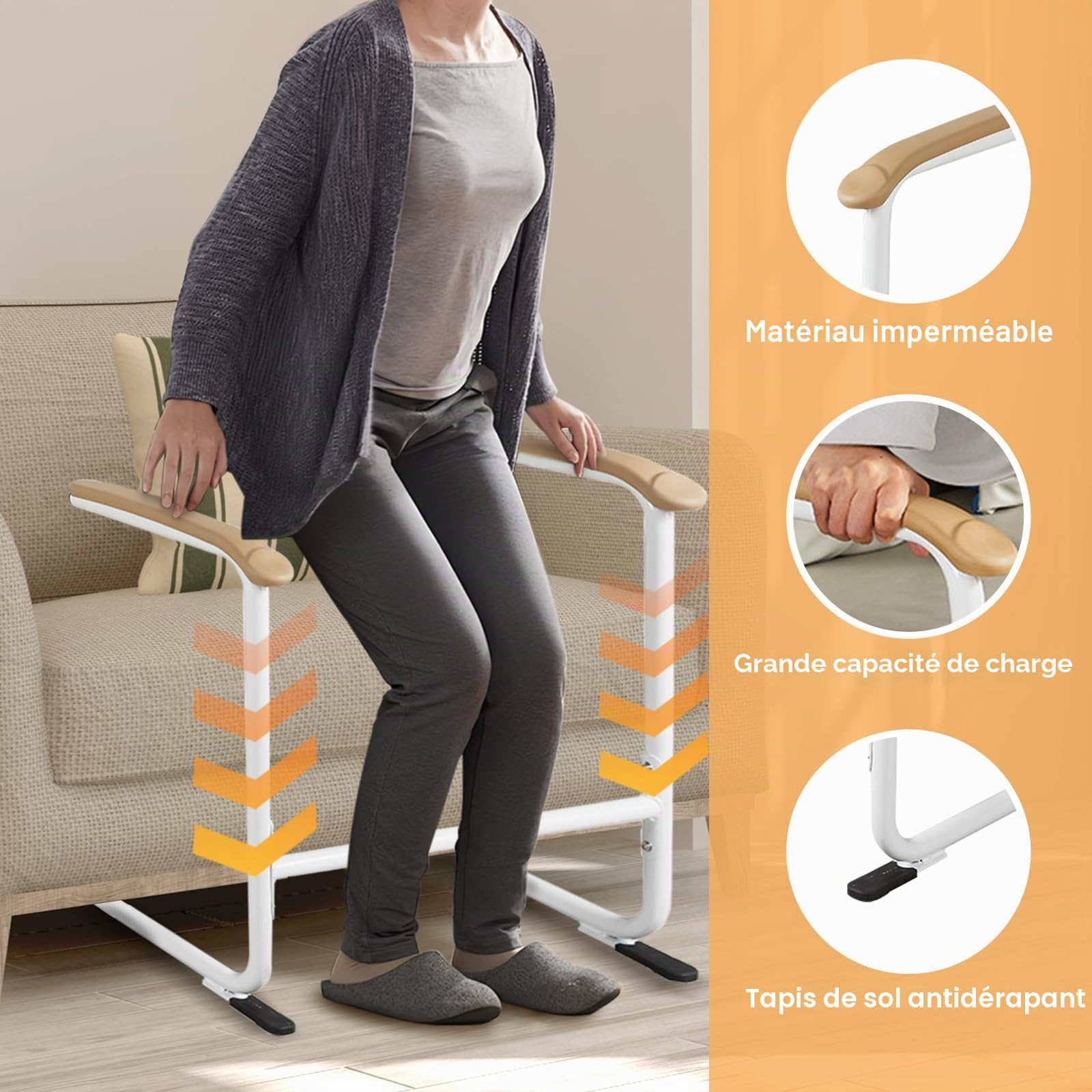Aide au relevage, aide à la chaise pour personnes âgées, poignée pour patients, personnes âgées et handicapées, poignée de sécurité