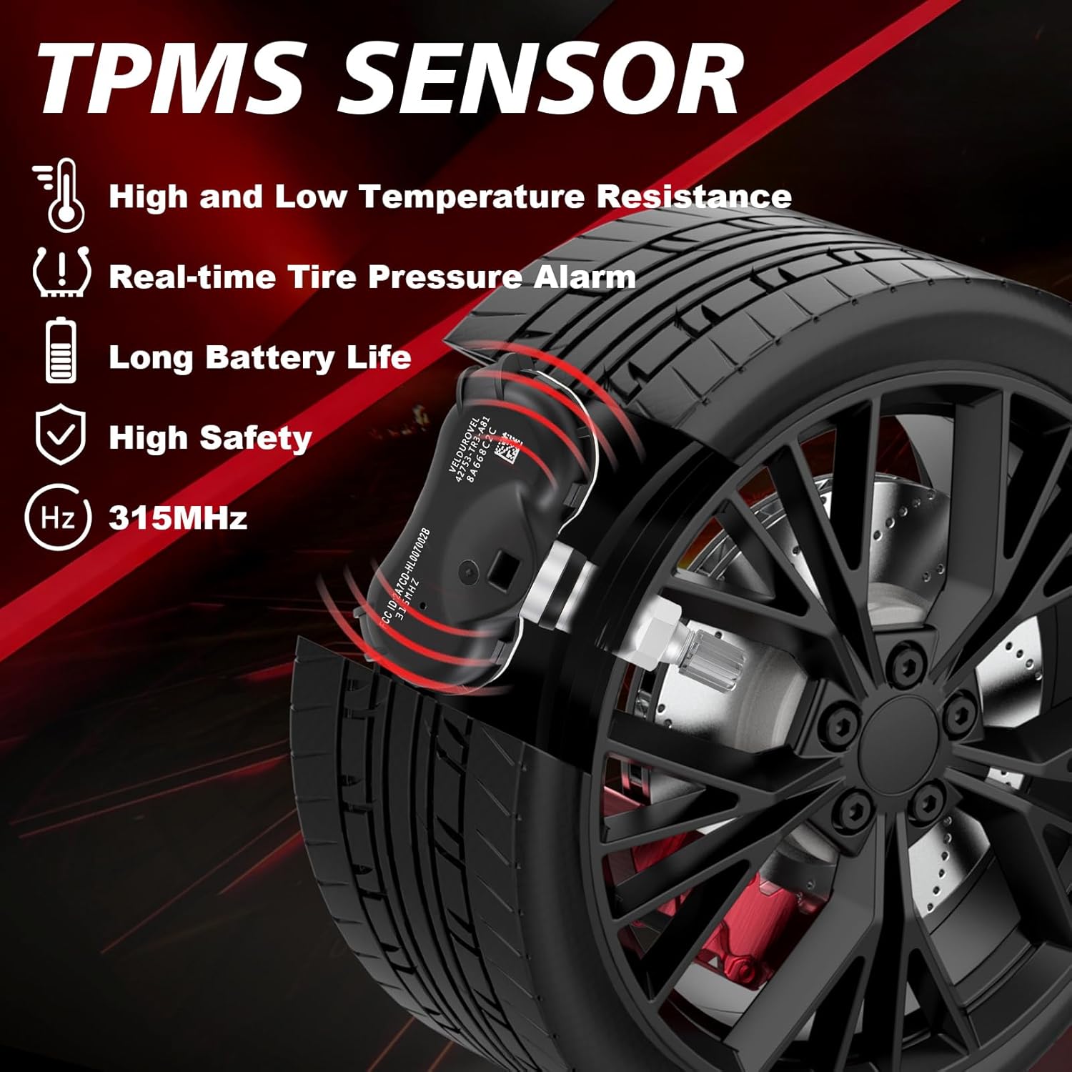 Pre-Programmed Tire Pressure Monitoring Sensor Fit for:-Honda 2005-2014 Civic 2011-2015 CR-Z 2011-2017 Odyssey 2009-2011 Element 2010-2014 Insight 4PCS 315MHz OE-42753TR0A81 42753-TR3-A81