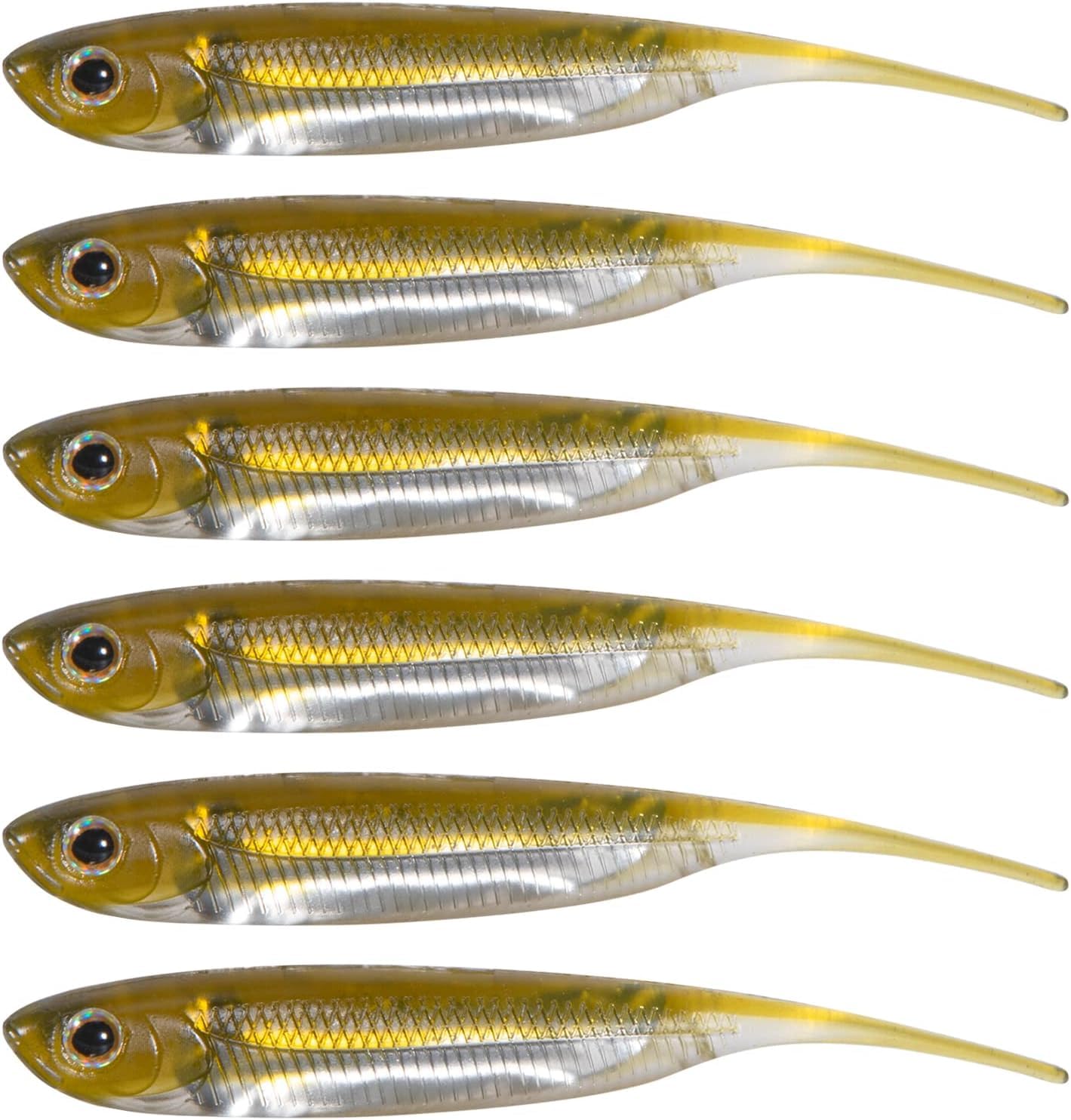 Paddle Tail Swimbaits, 6 Pcs Soft Plastic Fishing Lures Swimbaits, Swimbaits, Rubber Minnow Lures Needle, Soft Plastic Fishing Lures for Bass Fish