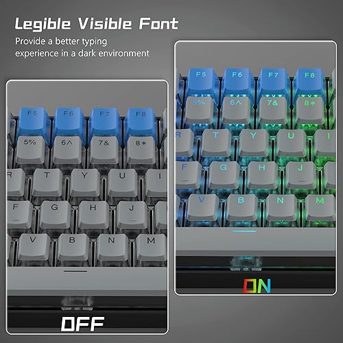 Vista 29 de Womier Teclas de pudín, PBT Shine Through Keycaps Juego de 165 teclas personalizadas Perfil OEM, compatibilidad universal para 100%, 75%, 65%, 60%