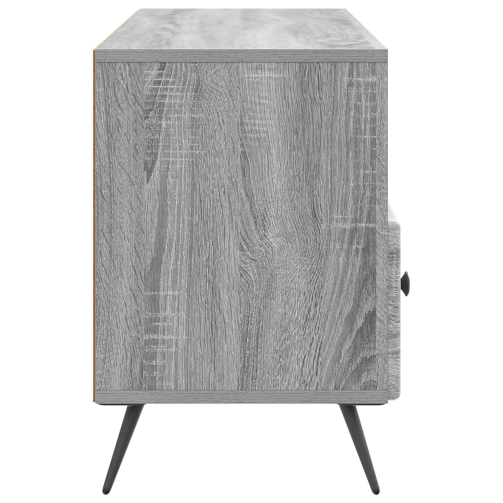 TV-Schränke Graues Sonoma 102 x 34,5 x 50 cm Holzwerkstoff mit Stauraum Kabelmanagement und Schubladen für Wohnzimmer Heimkino Media Center