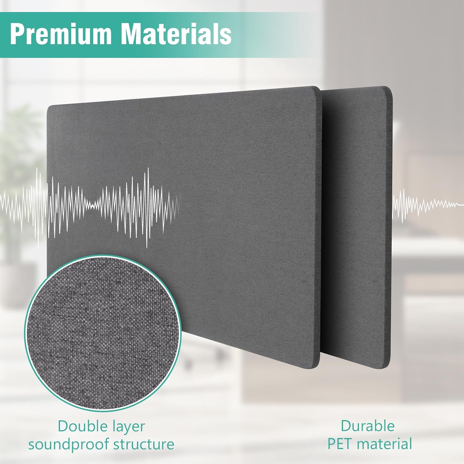 2 Pack 61"x24" Desk Divider Privacy Panels - Clamp-On Acoustic Soundproofing for Home Office, Study, and Workspaces - Noise Reduction and Space Separation Solutions image 2