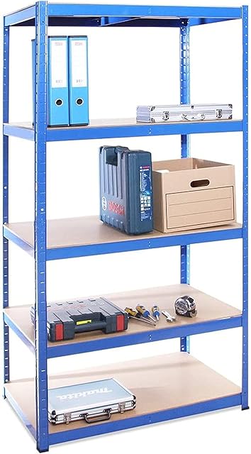 G-Rack Garage Shelving Unit: 180cm x 90cm x 60cm | Single bay, Blue 5 Tier Unit | 175kg Load Weight Per tier (875kg Per Rack) | For your Garage & elsewhere! | Shelf unit | Van Racking