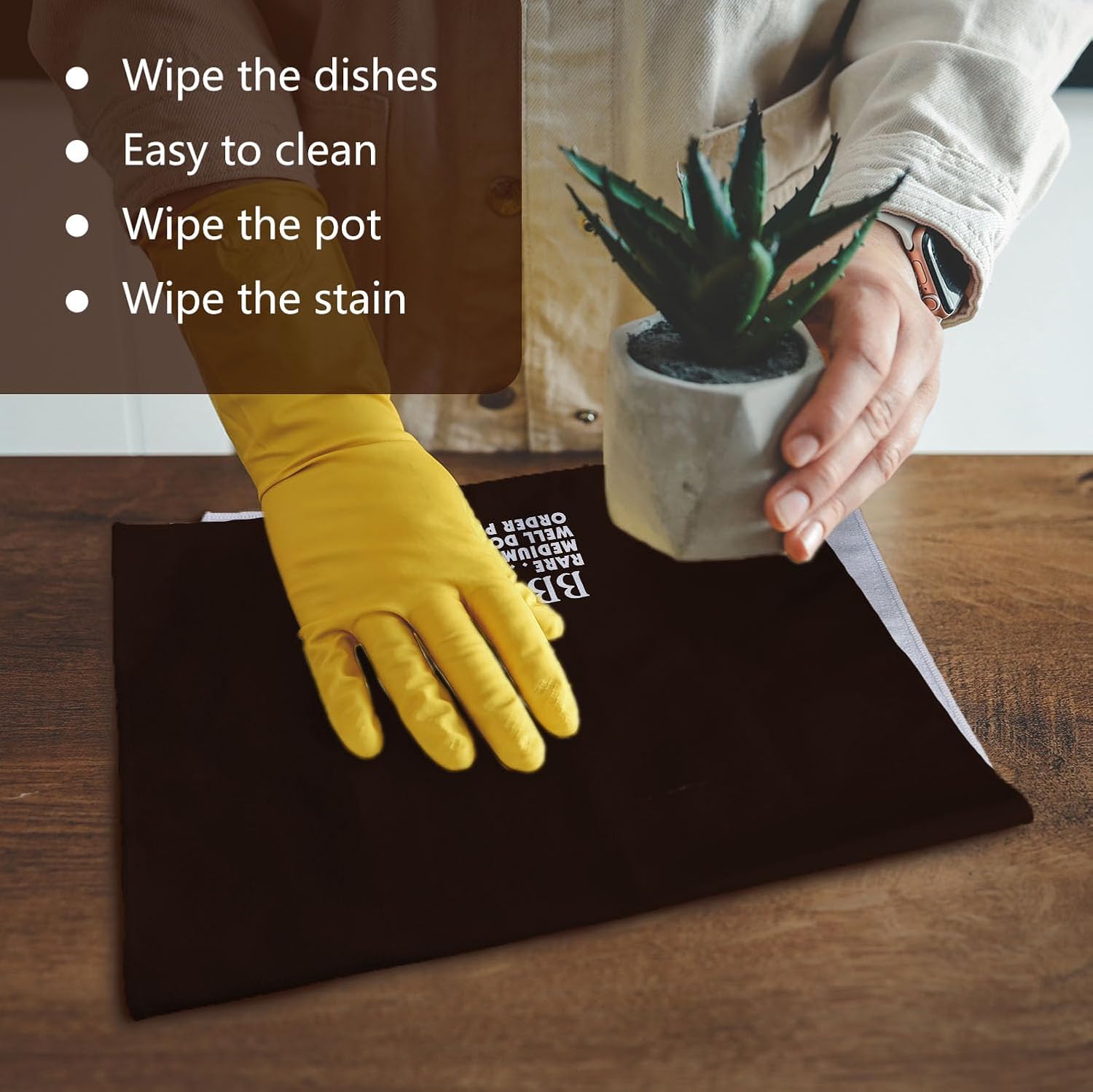 Funny BBQ Timer Cookout Hand Dish Towels for Kitchen - BBQ Decor, Black Kitchen Decor, Grilling Towel Accessories, 16×24 Inch,Cooking Gifts for Grill Lover - Image 6